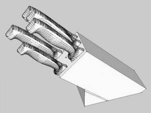 knife block Model 3D