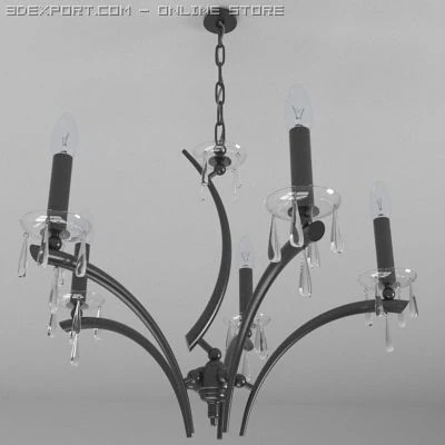 contemporary chandelier 3D Model .c4d .max .obj .3ds .fbx .stl .blend 