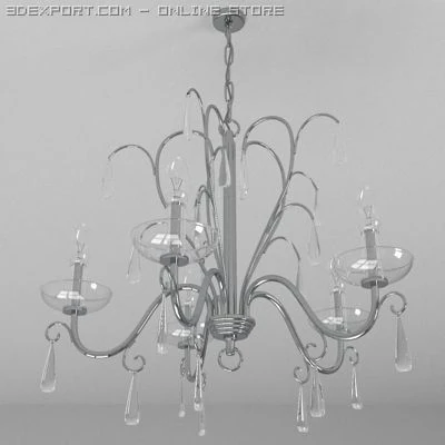 contemporary chandelier 3D Model .c4d .max .obj .3ds .fbx .stl .blend 