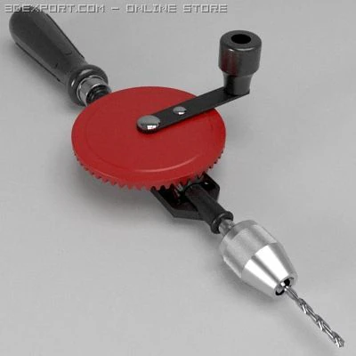 hand drill 3D Model .c4d .max .obj .3ds .fbx .stl .blend 