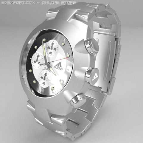 chronograph watch 3D 모델 .c4d .max .obj .3ds .fbx .stl .blend 