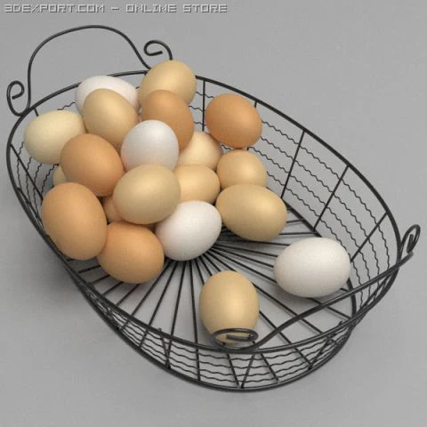 egg basket 3D Model .c4d .max .obj .3ds .fbx .stl .blend 
