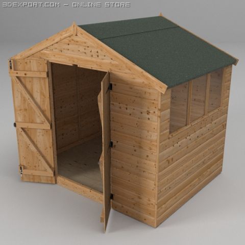 garden shed 3D Model .c4d .max .obj .3ds .fbx .stl .blend 