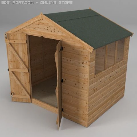 garden shed 3D Model .c4d .max .obj .3ds .fbx .stl .blend