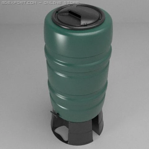 Regentonne 3D Modell .c4d .max .obj .3ds .fbx .stl .blend 