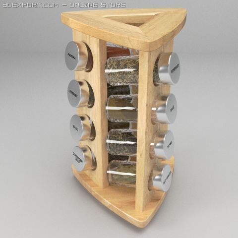 spice rack Model 3D .c4d .max .obj .3ds .fbx .stl .blend 