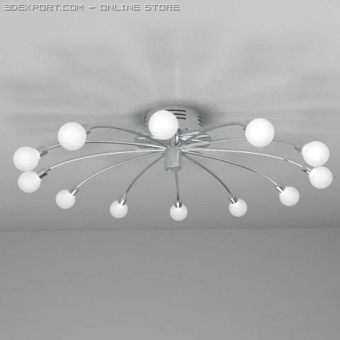 plafoniera 6 Modello 3D .c4d .max .obj .3ds .fbx .stl .blend 