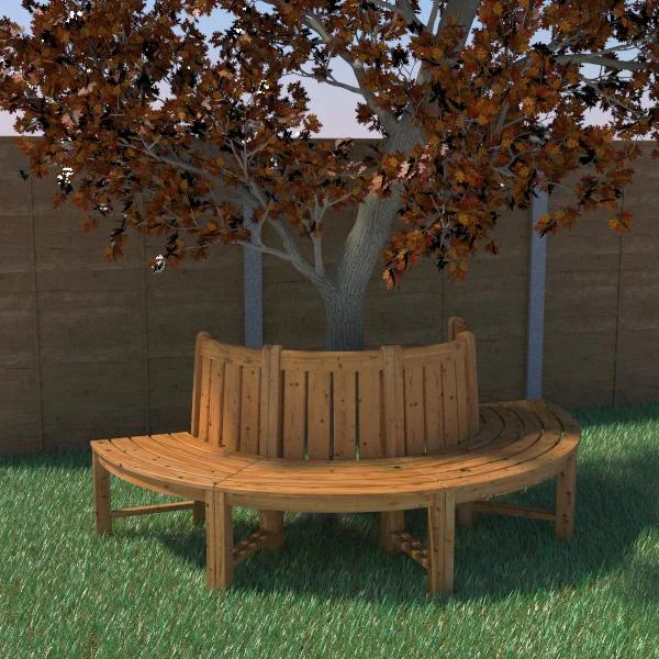 garden tree seat 3D Model .c4d .max .obj .3ds .fbx .stl .blend 