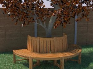 garden tree seat 3D Модель