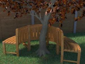 garden tree seat 3D Model