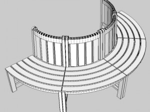 garden tree seat 3D Model