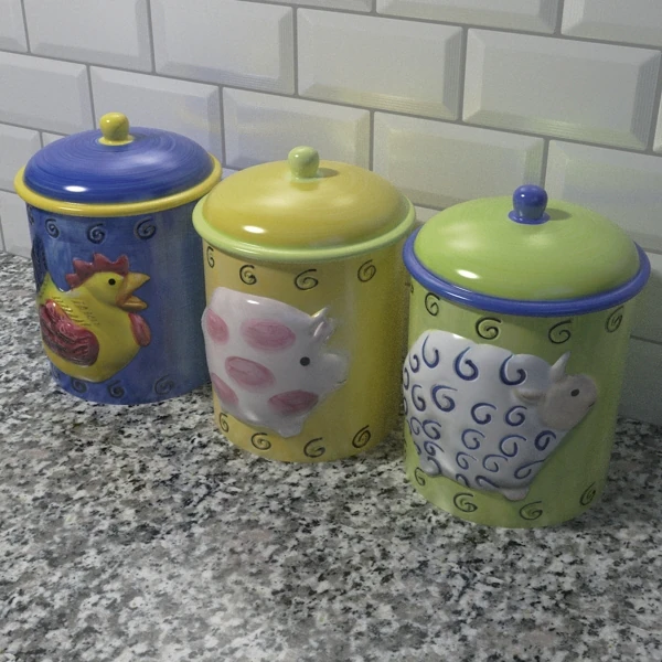 tea coffee sugar jars 3D Model .c4d .max .obj .3ds .fbx .stl .blend 