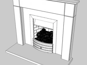 contemporary fireplace 3D Model