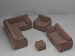 sofa  armchair set 3D Модель