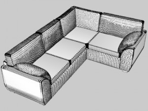 sofa  armchair set 3D 模型
