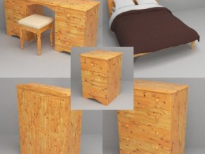 pine bedroom furniture 3D Модель