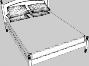 pine bedroom furniture 3D 模型