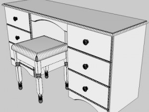 pine bedroom furniture 3D 模型