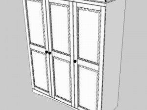 pine bedroom furniture 3D 模型