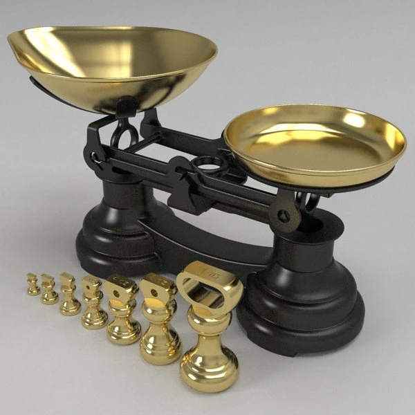 kitchen balance scales 3D Model .c4d .max .obj .3ds .fbx .stl .blend 