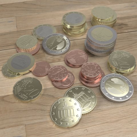 german euro coins 3D Model .c4d .max .obj .3ds .fbx .stl .blend 