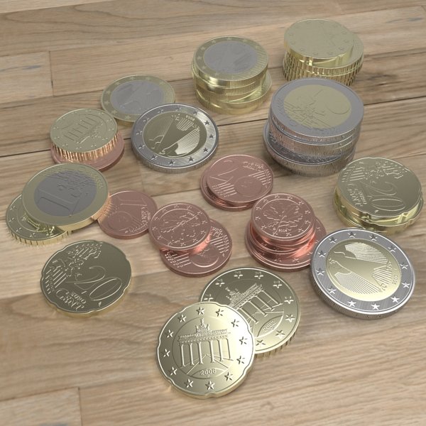 German Euro Coins 3d Model In Clothing 3dexport