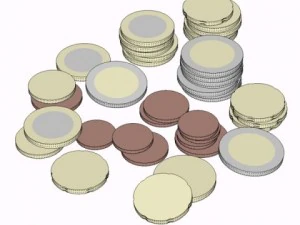 french euro coins 3D Model