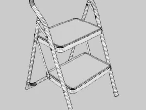 sgabello con gradini pieghevoli Modello 3D