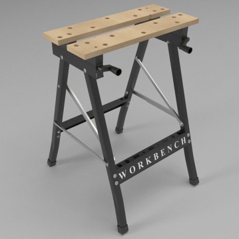 folding workbench 3D Модель .c4d .max .obj .3ds .fbx .stl .blend