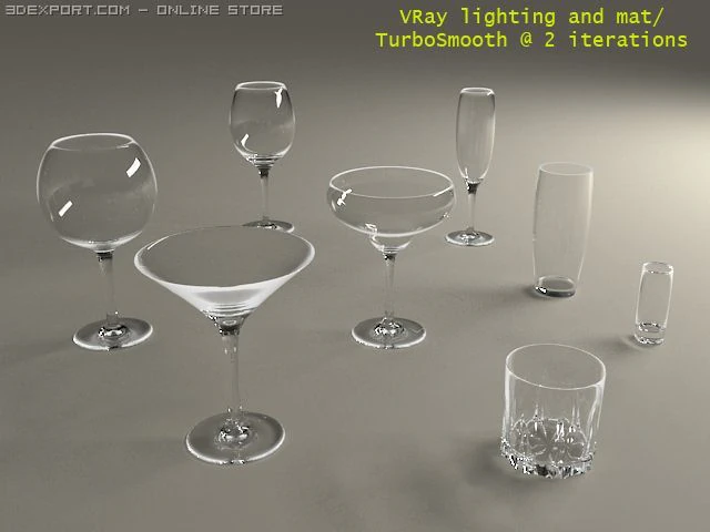 glass set 3D Model .c4d .max .obj .3ds .fbx .stl .blend 