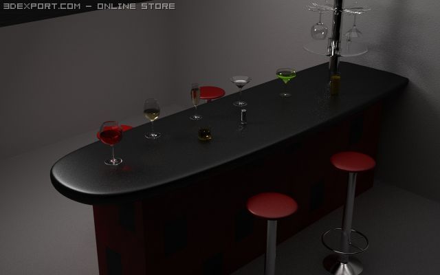 bar stand 3D Model .c4d .max .obj .3ds .fbx .stl .blend 