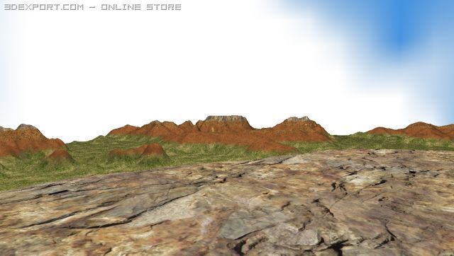 green fields landscape terrain 3D Model .c4d .max .obj .3ds .fbx .stl .blend 