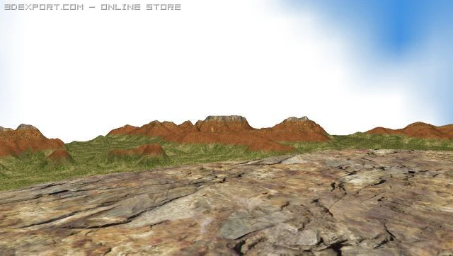 green fields landscape terrain 3D Model .c4d .max .obj .3ds .fbx .stl .blend