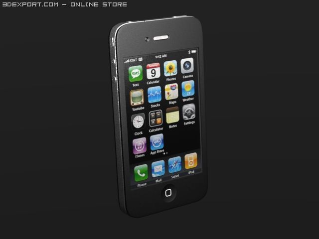 iphone 4g 3D Model .c4d .max .obj .3ds .fbx .stl .blend 