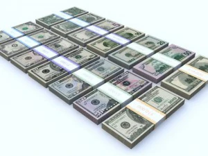 low poly money bricks 3D Model