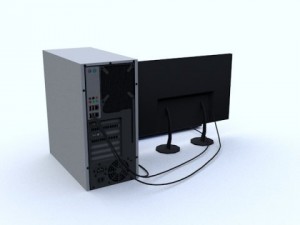 low poly computer 3D Model