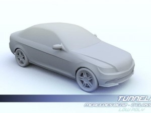 low poly mercedes benz c class 2007 Model 3D