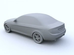 low poly mercedes benz c class 2007 3D Model