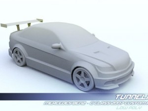 low poly mercedes benz c class 2007 custom Model 3D