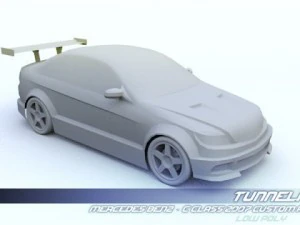 mercedes benz classe c 2007 personalizzata low poly Modello 3D