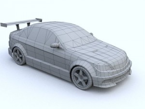 low poly mercedes benz c class 2007 custom 3D 모델