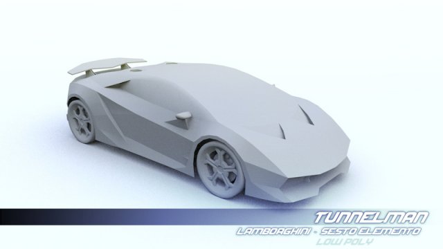 low poly lamborghini sesto elemento Modèle 3D .c4d .max .obj .3ds .fbx .stl .blend 