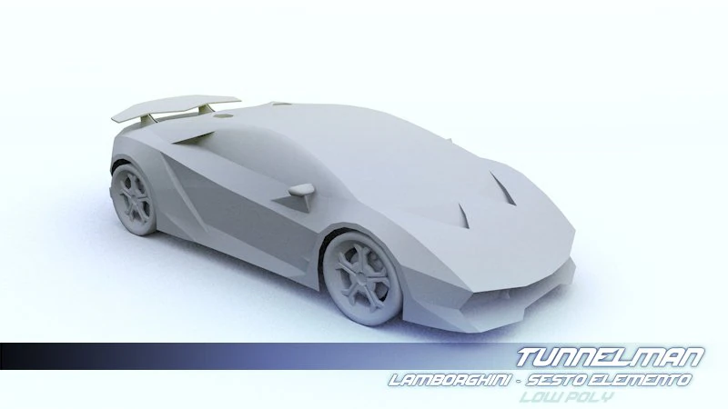 low poly lamborghini sesto elemento 3D Model .c4d .max .obj .3ds .fbx .stl .blend 