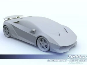 low poly lamborghini sesto elemento Modello 3D