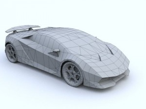 low poly lamborghini sesto elemento Modèle 3D