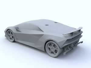 low poly lamborghini sesto elemento Modèle 3D