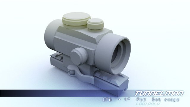 low poly utg 4 moa redgreen dot scope Modèle 3D .c4d .max .obj .3ds .fbx .stl .blend 