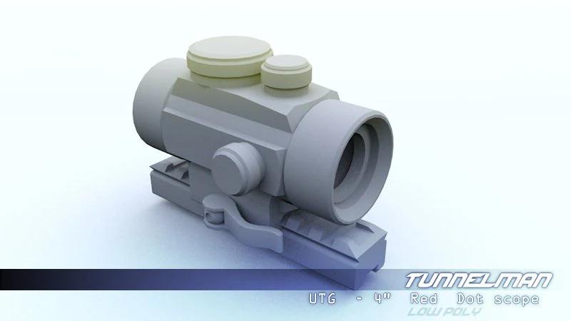 low poly utg 4 moa redgreen dot scope 3D Model .c4d .max .obj .3ds .fbx .stl .blend 