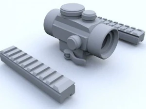 low poly utg 4 moa redgreen dot scope 3D Model