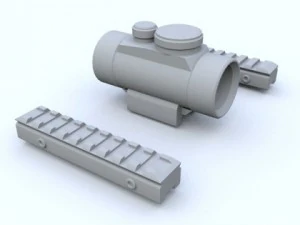 low poly utg 4 moa redgreen dot scope 3D Model
